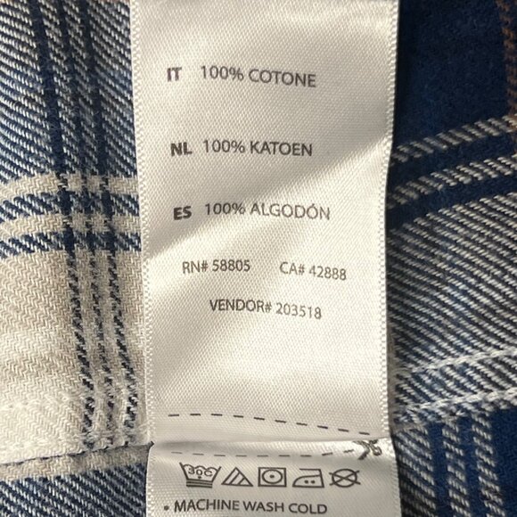 HB Harbor Bay Men's 3XLT Flannel Shirt Long Sleeve Blue Plaid Button-Down Cotton - Picture 13 of 16